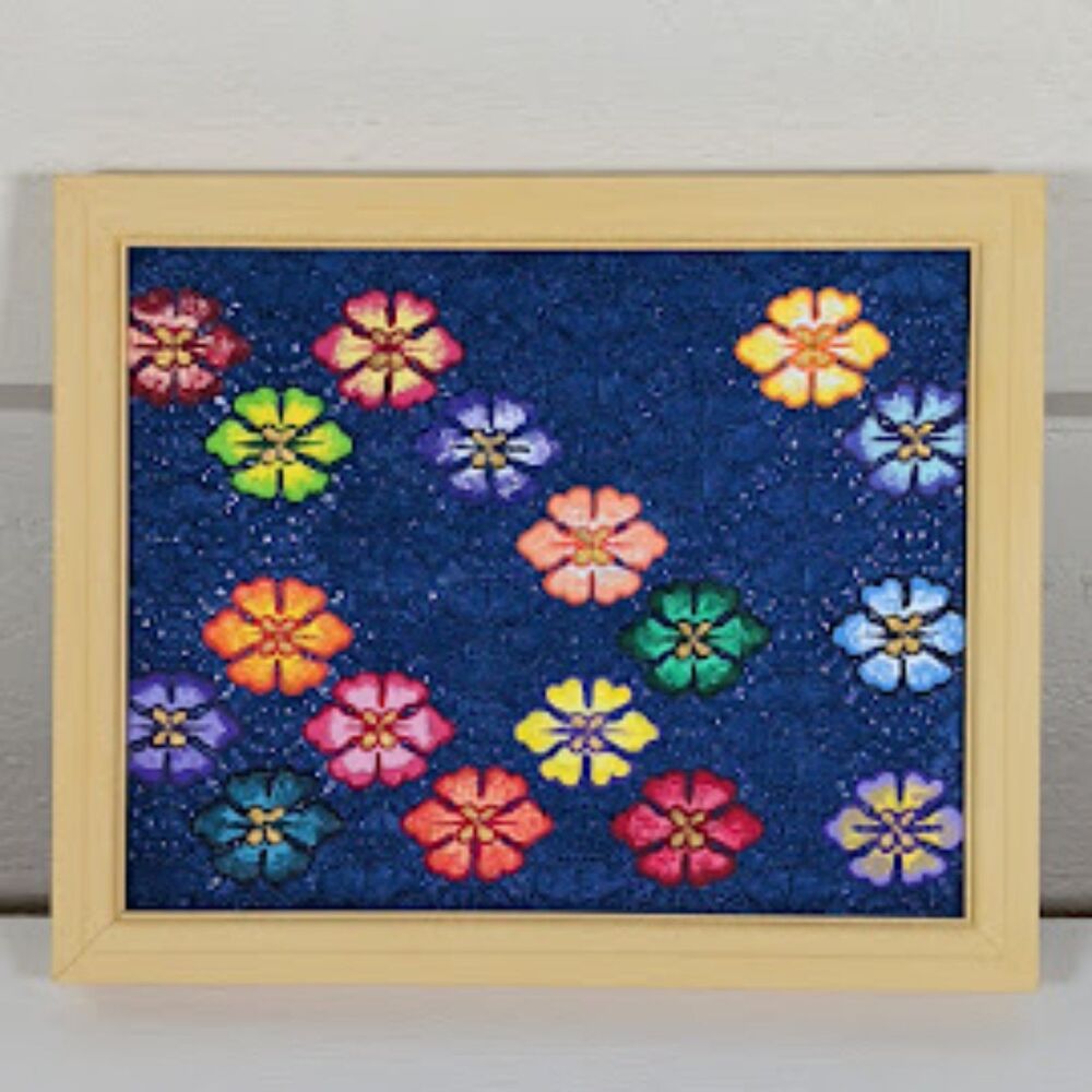 Hand-Painted Vintage Lace Wall Art – Acrylic 10x12 Floral Upcycled Textile